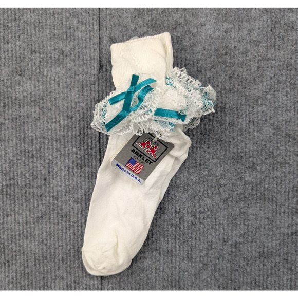 Coquette Accessories - Vintage Nylon Ankle Socks Womens 8-9.5 Coquette Ruffle Church Lace Y2K Event 60s